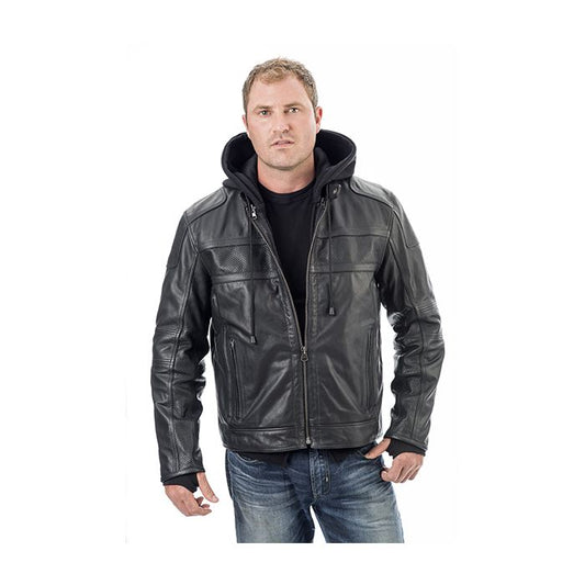Brooks Leather Sportswear Men's Leather Hoodie Combo Jacket