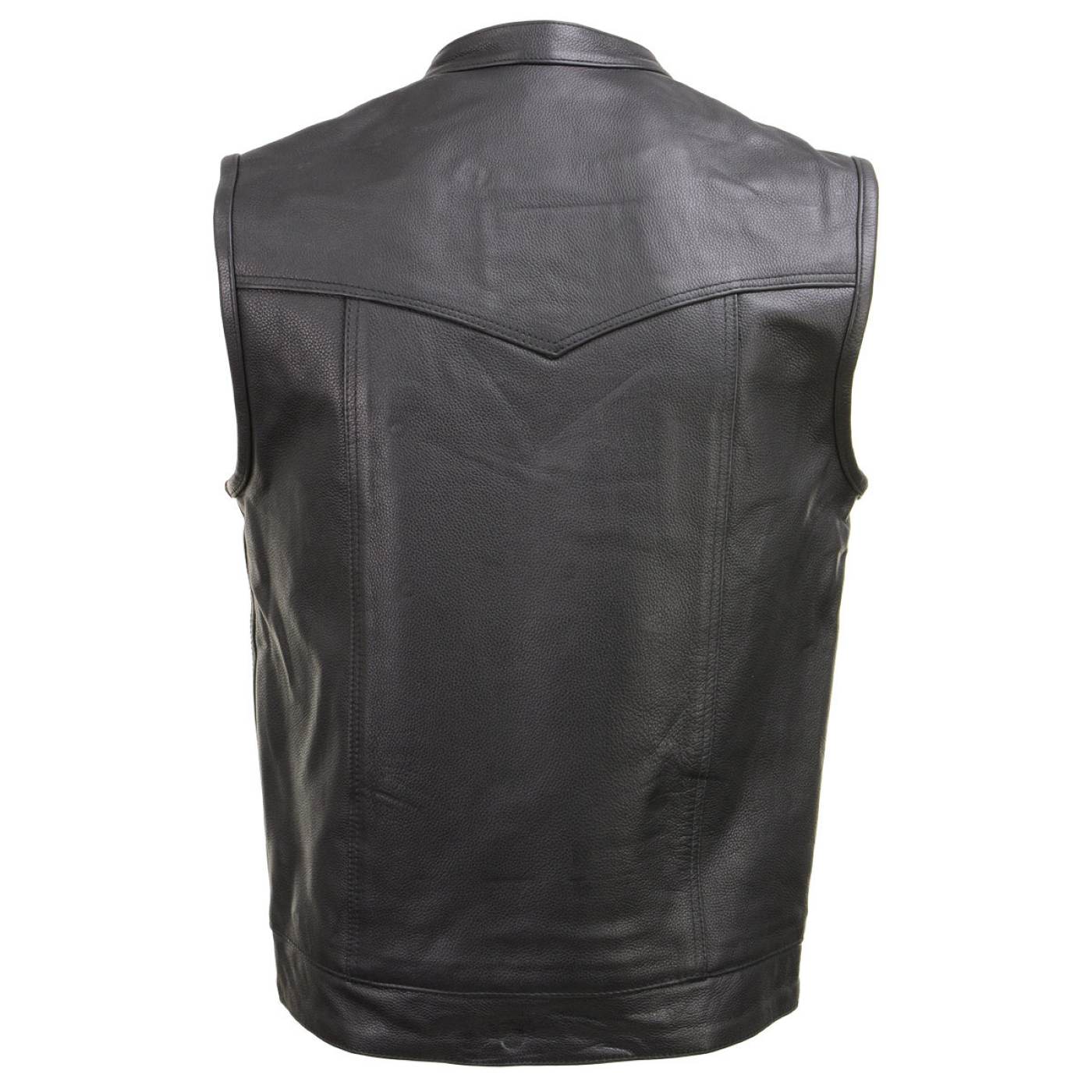 Milwaukee Leather Men's Quick Draw Black Cowhide Leather Motorcycle Vest - LKM3794