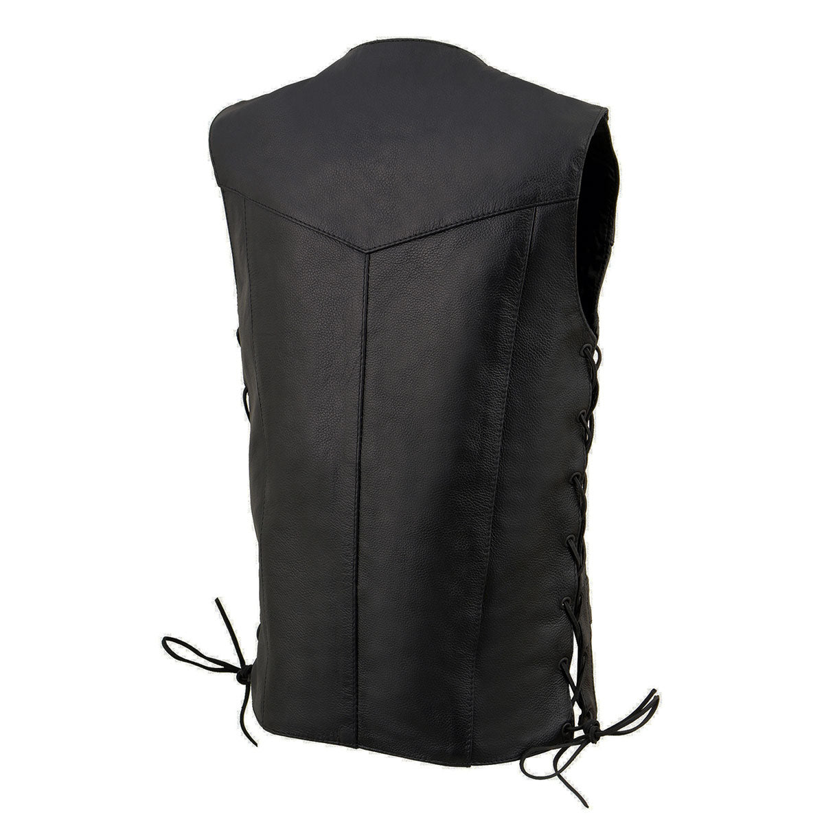 Milwaukee Leather LKY3860 Youth Size Black Leather Motorcycle Riders Vest w/ Side Lace