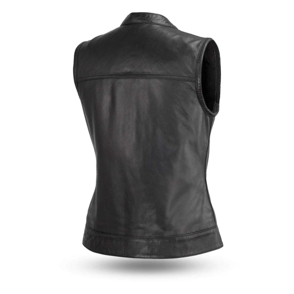 Ludlow Women's Motorcycle Leather Vest Women's Leather Vest First Manufacturing Company