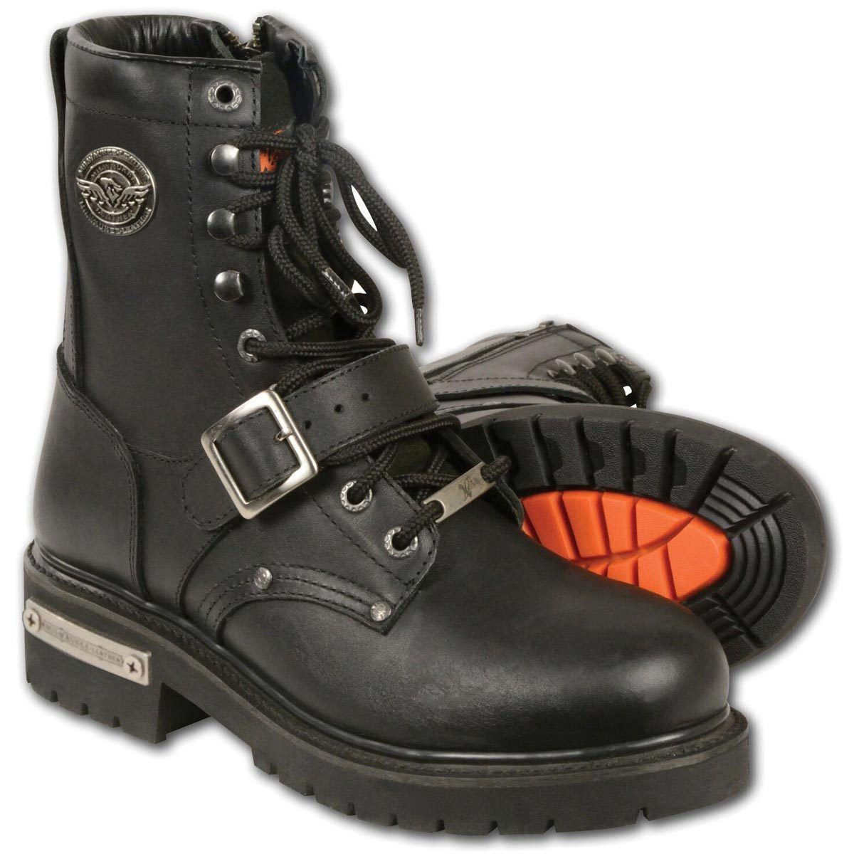 Milwaukee Leather Mens Black Motorcycle Boots Size 7.5 USA With Side Zippers Milwaukee Leather MBM103 Men main image 2