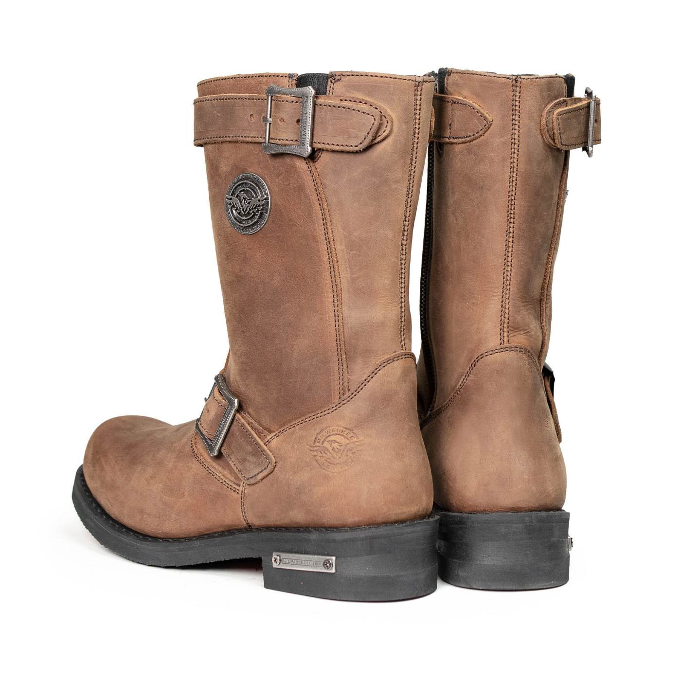 Milwaukee Leather Men's Copper Forge Brown Suede Engineer Motorcycle Boots w/ Flex Toe - MBM9059