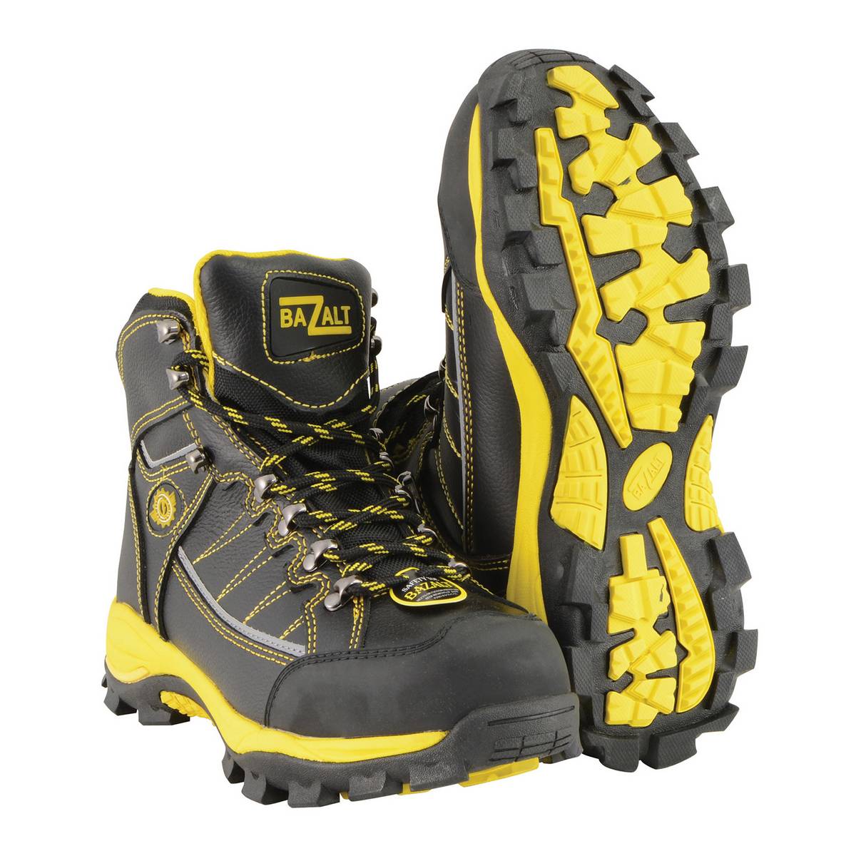 Bazalt MBM9123ST Men’s Black & Yellow Waterproof Frost-Proof Leather Work Boots with Composite Toe