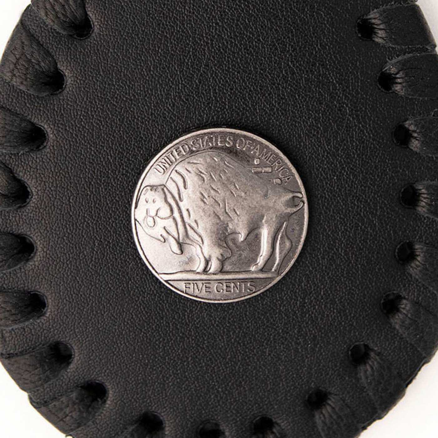Milwaukee Leather Black Buffalo Nickel Pewter Emblem Key Chain - MLA9504