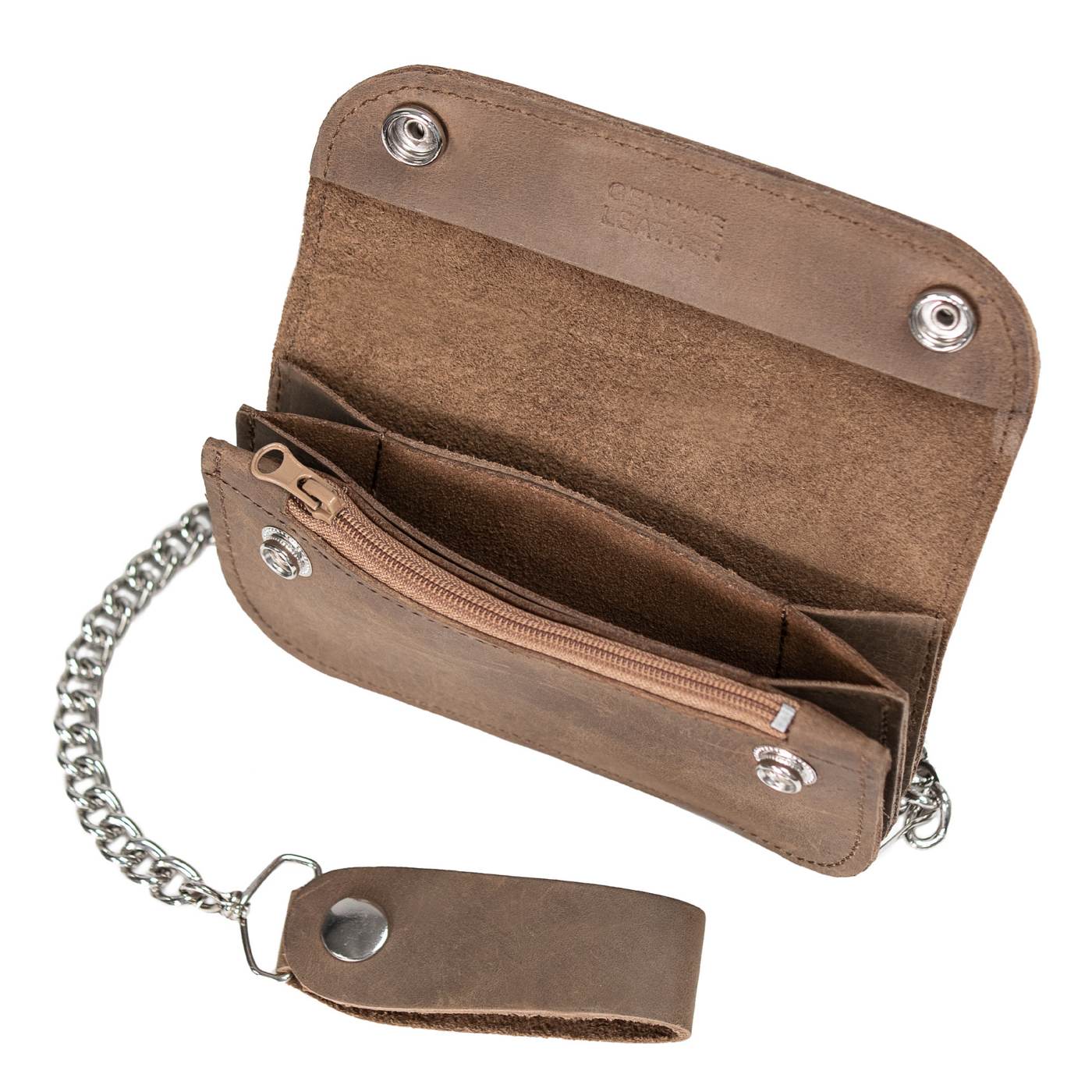 Milwaukee Leather Brown Leather Biker Chain Wallet with Removable Chain - MLW7845