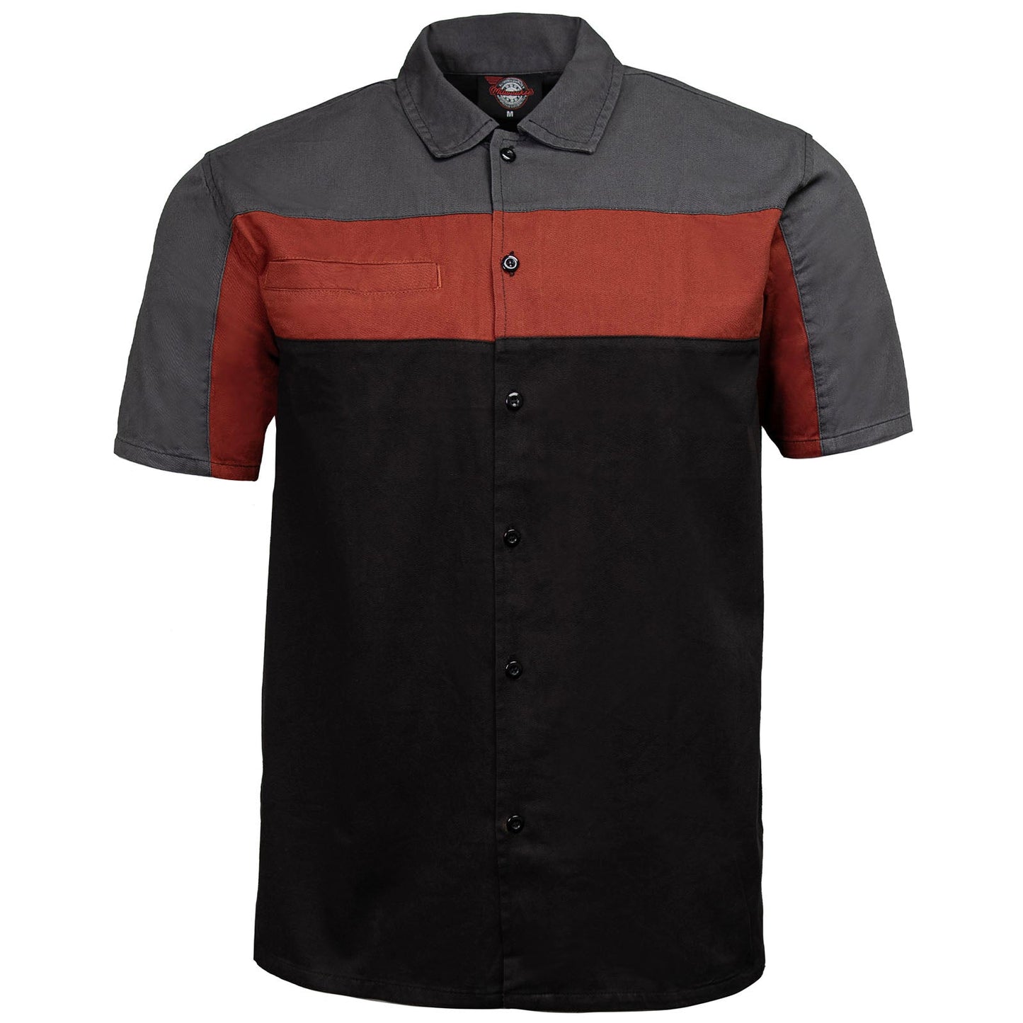 MMCC Men's Pit Stop Classic Mechanic Button Up Shirt - Dual Chest Pockets - Microfiber Panel - MMC16010