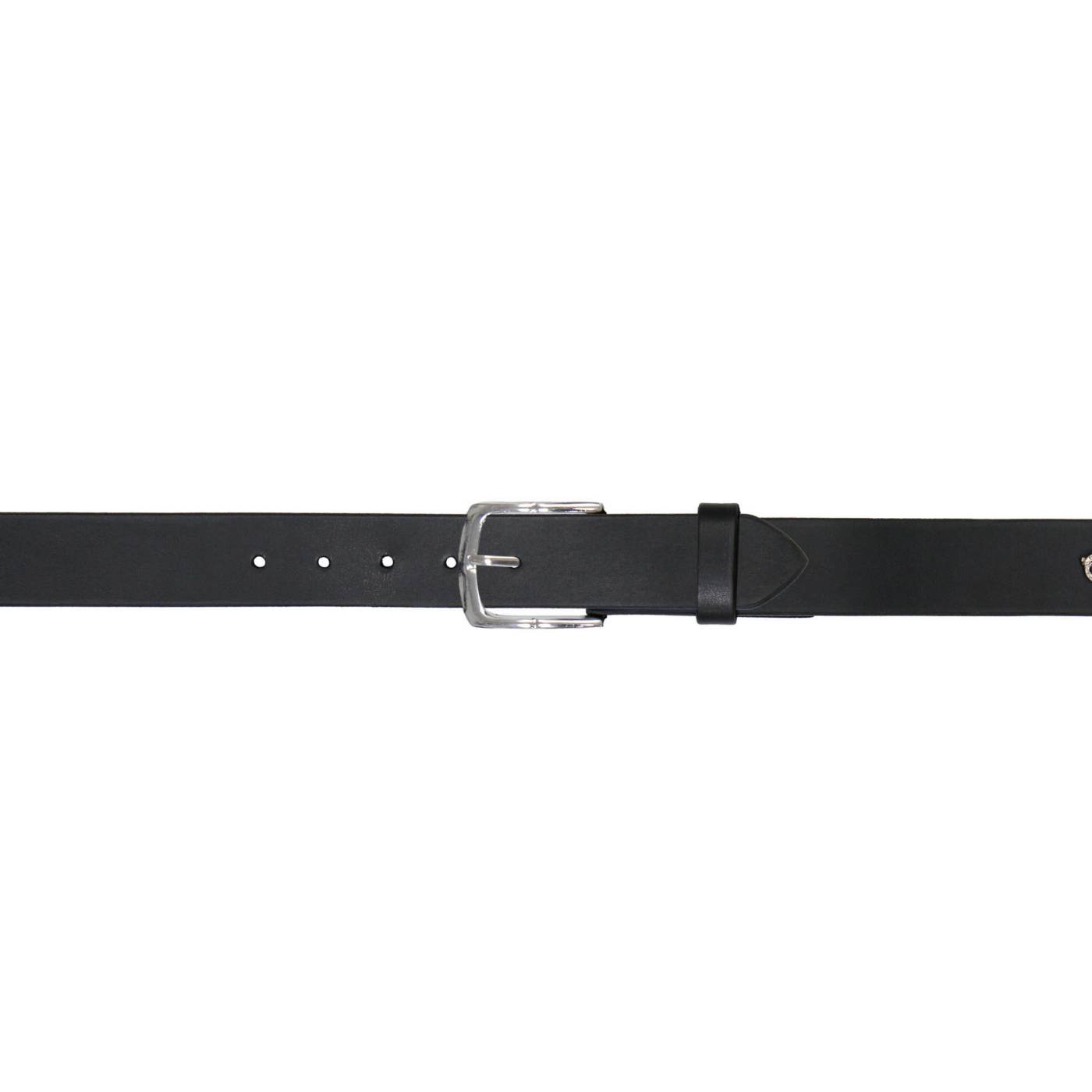 Milwaukee Leather Men's Black Motorcycle Emblem Leather Belt with Interchangeable Buckle - MP7143