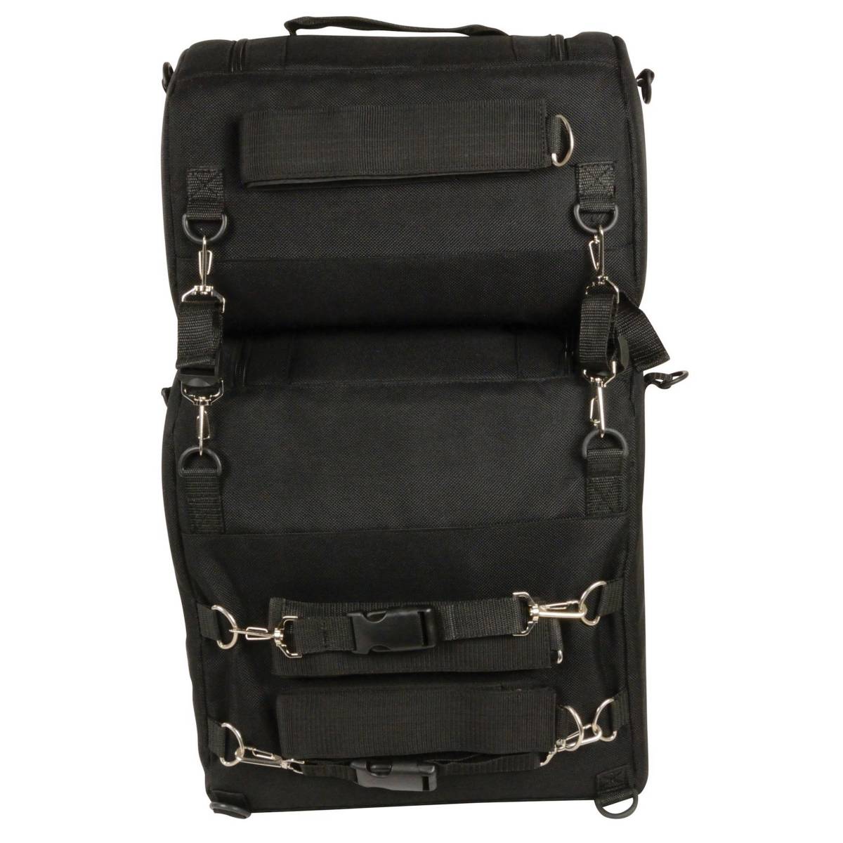 Milwaukee Leather MP8120 Large Black Textile Motorcycle 2-Piece Combo Sissy Bar Bag Set