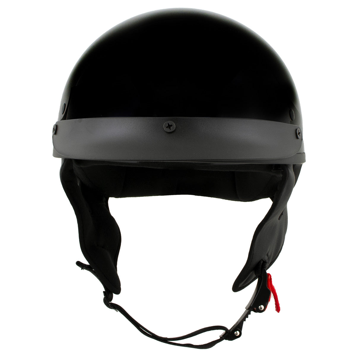 Milwaukee Helmets MPH9719DOT Momentum DOT Black Half Face Motorcycle Bikers Helmet w/ Drop Down Visor