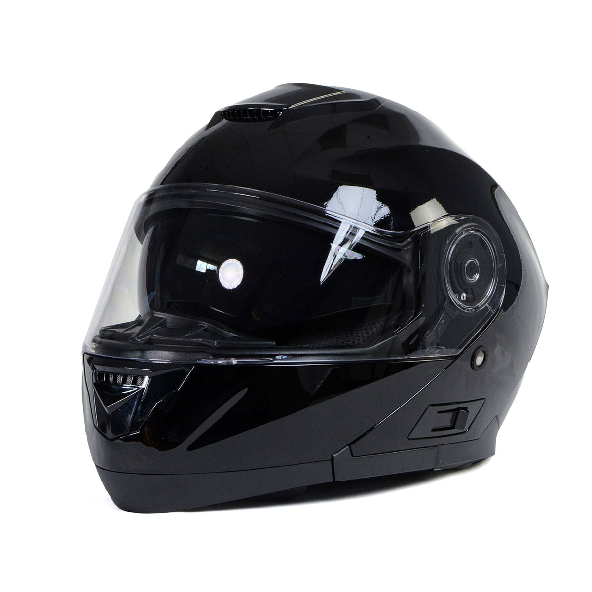 Milwaukee Helmets MPH9815DOT Breeze Gloss Black Advanced Motorcycle Modular Helmet Biker w/ Drop Down Visor