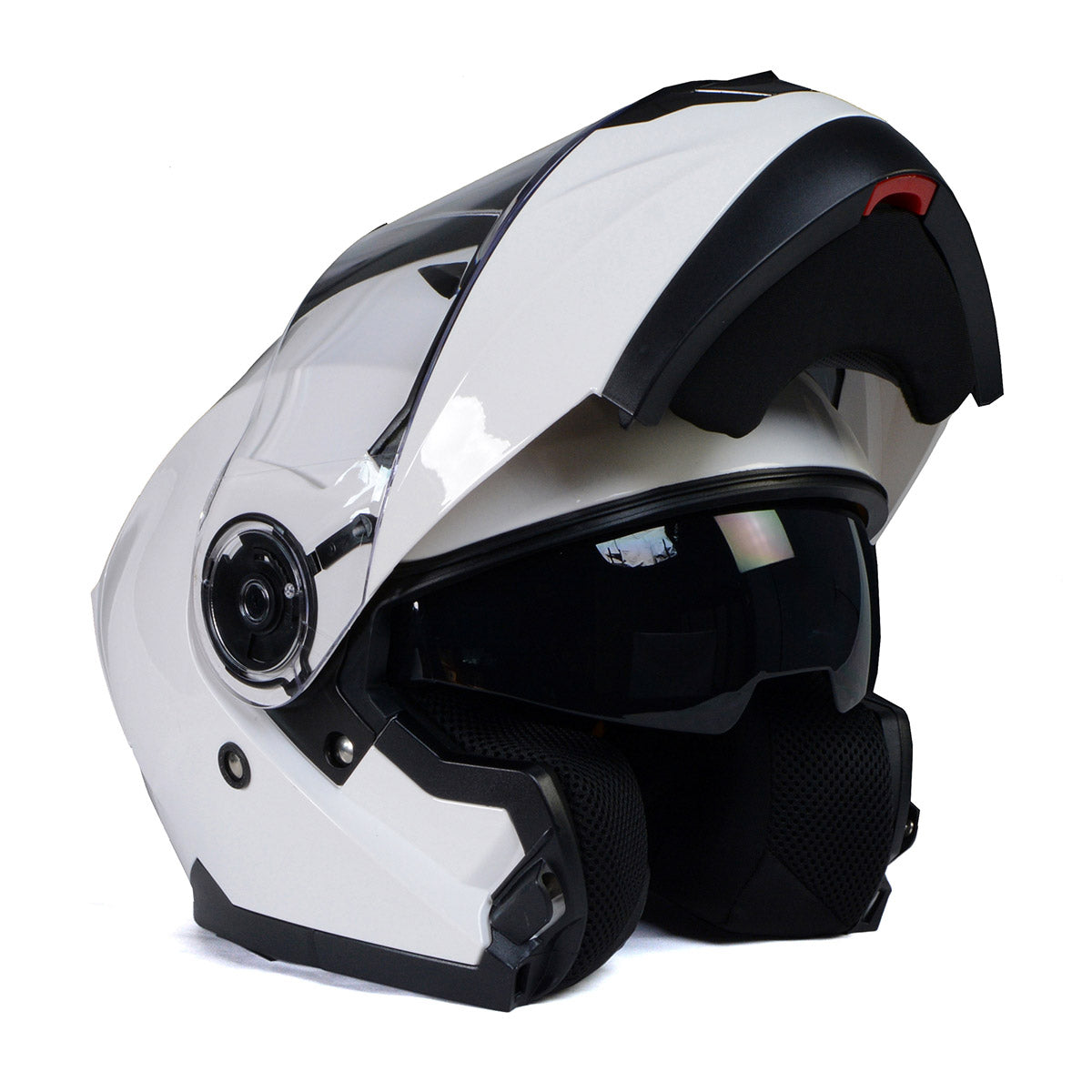 Milwaukee Helmets MPH9816DOT Breeze White Advanced Motorcycle Modular Helmet Biker w/Drop Down Visor Milwaukee Helmets MPH9816DOT Breeze White Advanced Motorcycle Modular Helmet Biker w/Drop Down Visor