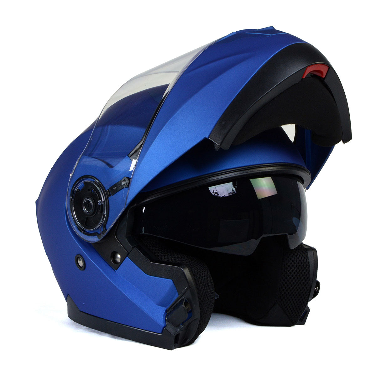 extreme motorcycle helmets Milwaukee Helmets MPH9818DOT Breeze Blue Advanced Motorcycle Modular Helmet Biker w/ Drop Down Visor