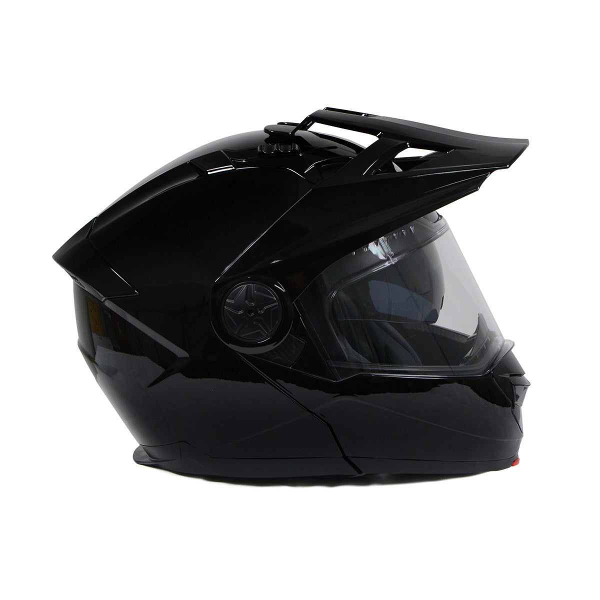 Milwaukee Helmets Gloss Black Ominous Dual Sport Advanced Motorcycle Modular Helmet DOT Approved MPH9821DOT