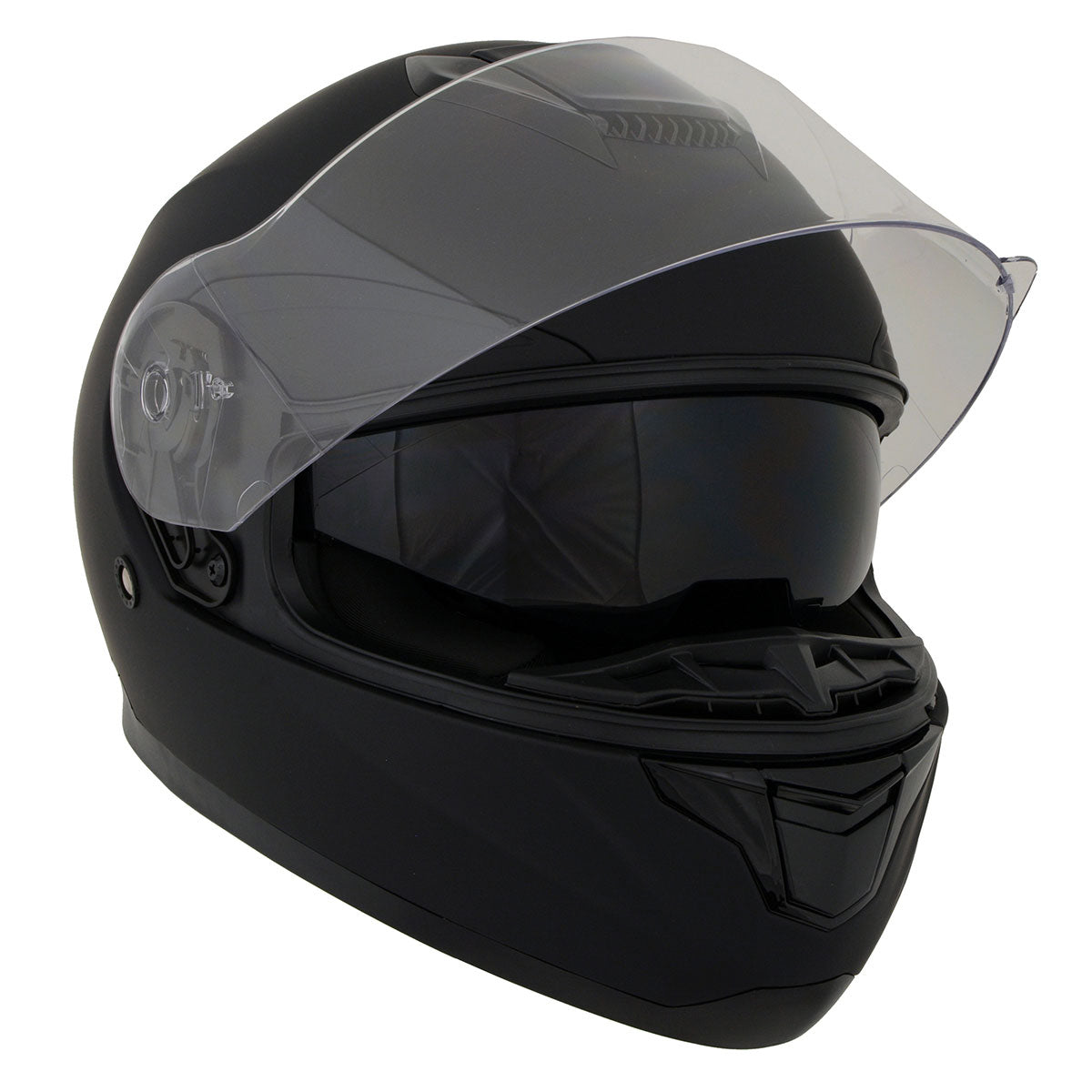 full face leather motorcycle helmet Milwaukee Helmets MPH9835DOT Sweeper Flat Black Advanced Motorcycle Full Face Helmet Biker w/ Drop Down Visor