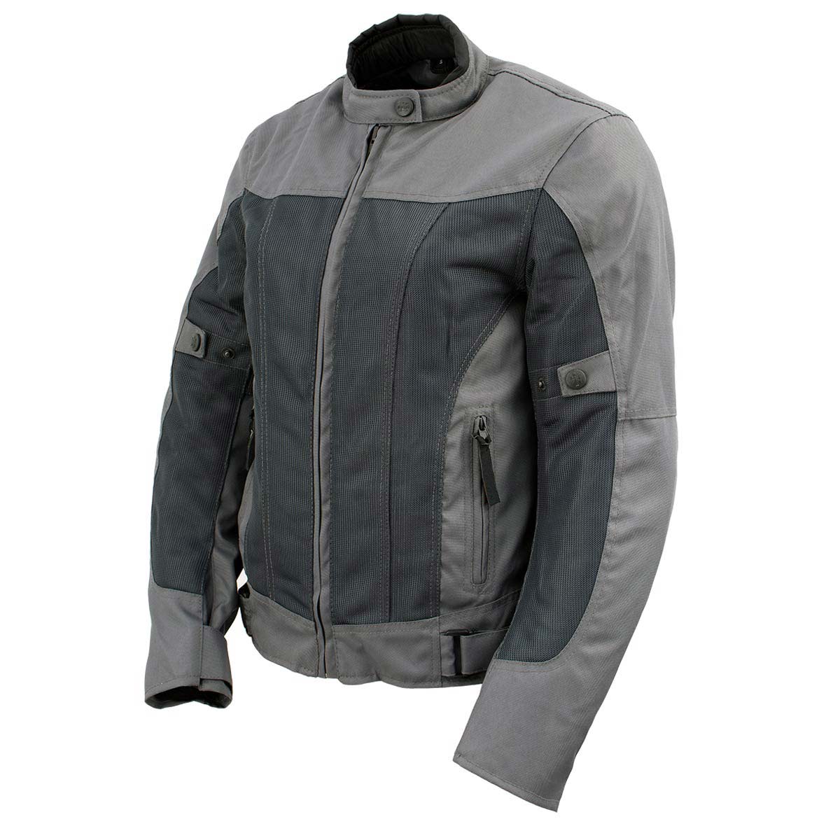 Milwaukee Leather Women's Shade Black/Grey Textile Motorcycle Jacket w/ CE Armor - MPL22707