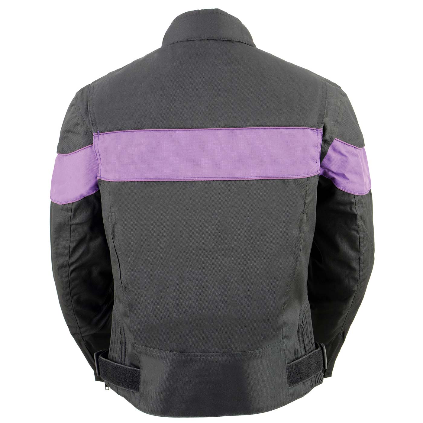 Milwaukee Leather SH2261 Women's Black and Purple Textile Lightweight Motorcycle Jacket with Reflective Piping