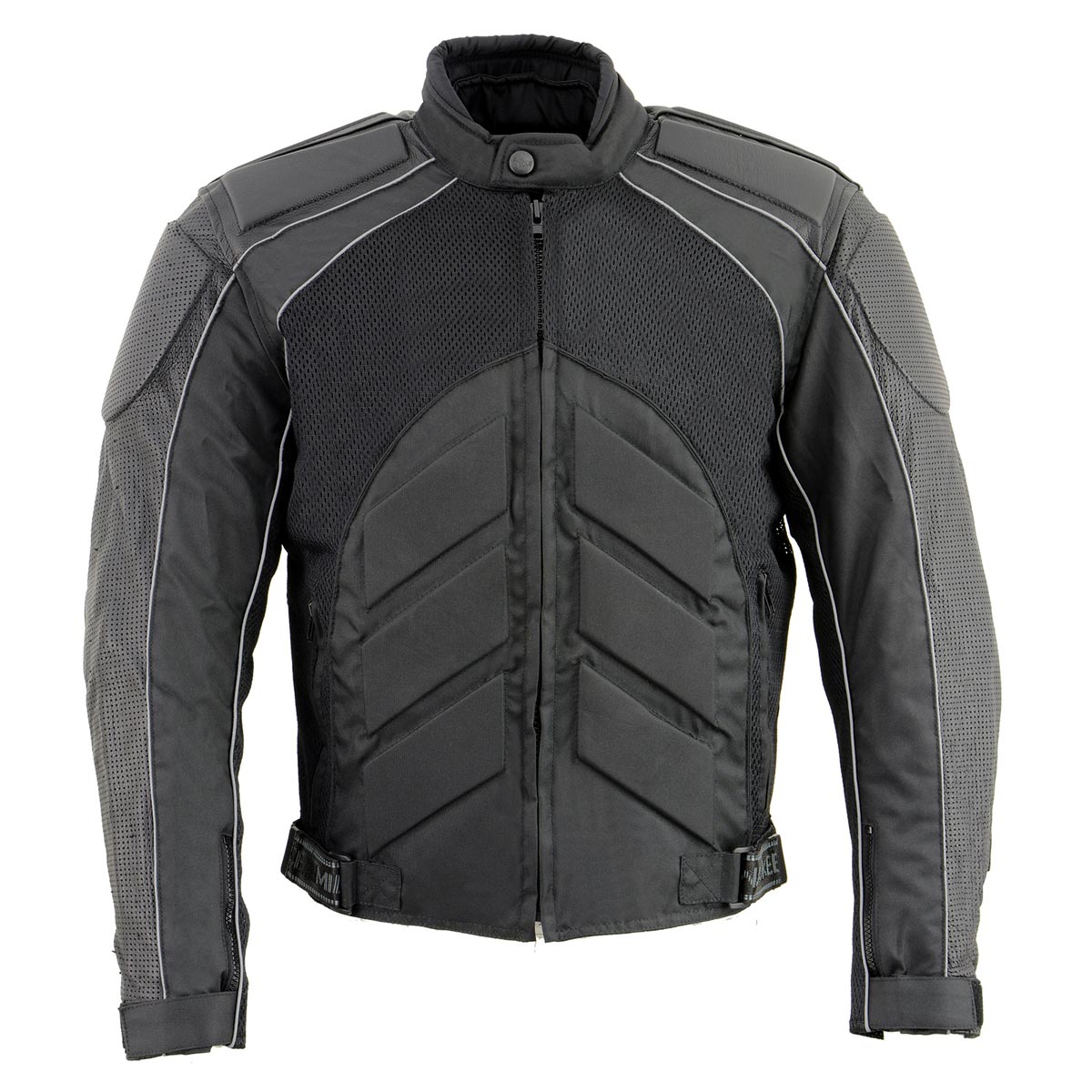 NexGen SH2153 Men's Black and Blue CE Armored Motorcycle Textile and Leather Combo Jacket