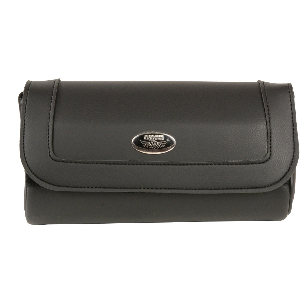 Milwaukee Leather SH61401 Black Medium Motorcycle Windshield PVC Tool Bag with Self FastenerClosure