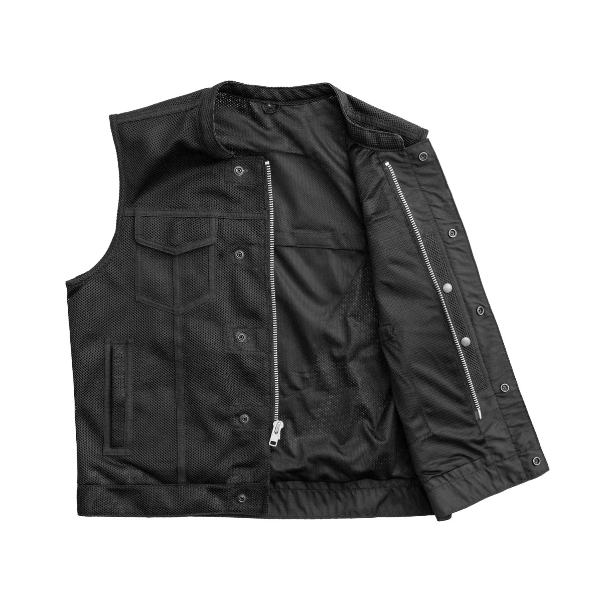 Sharp Shooter Moto Mesh Men's Motorcycle Vest Men's Leather Vest First Manufacturing Company