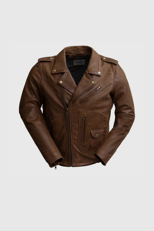 Sid Men's Leather Jacket (POS) Men's Motorcycle style Jacket Whet Blu NYC S  