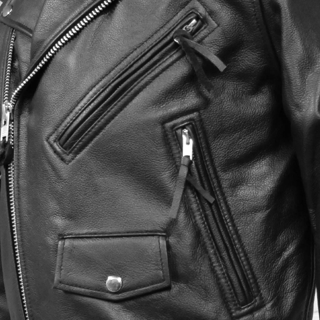 Superstar Men's Motorcycle Leather Jacket Men's MC Jacket First Manufacturing Company