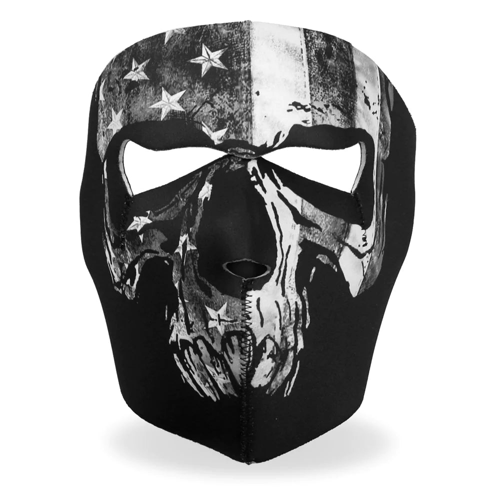 Neoprene Full Face Mask - Gray Skull FMA1034 | Hot Leathers