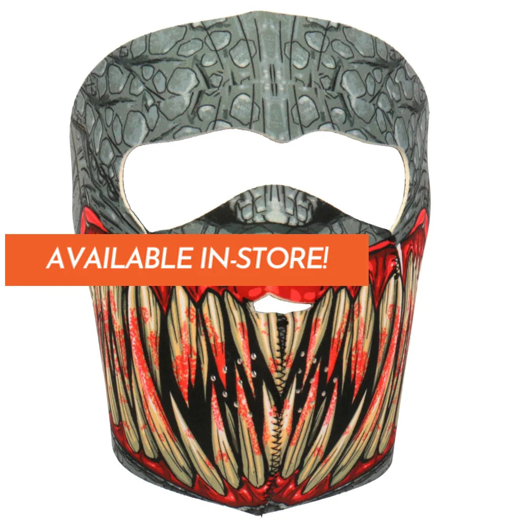 facemask style motorcycle helmets Neoprene Full Face Mask - Fang Face FMA1006
