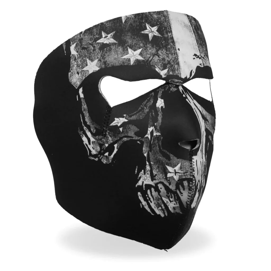 Neoprene Full Face Mask - Gray Skull Fma1034 | Hot Leathers