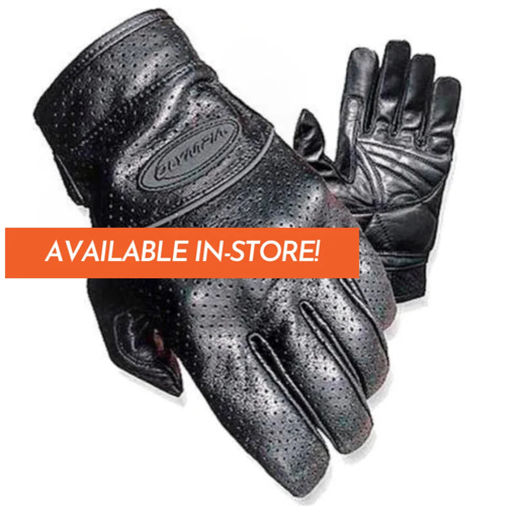 Perforated Full Throttle Leather Motorcycle Gloves Olympia Sports