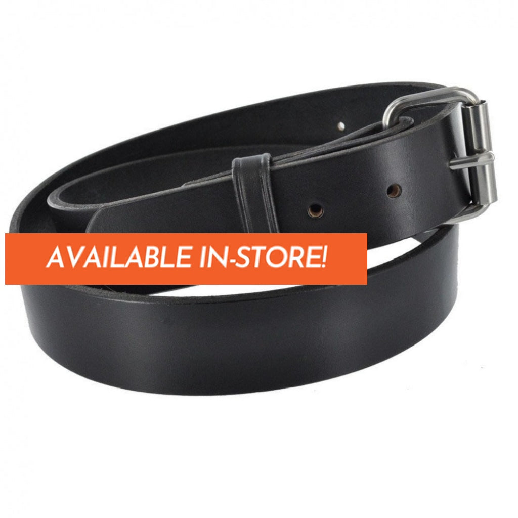 black dress belt for men PB305 P&B Harness Plain Black 1 1/2" Belt 56