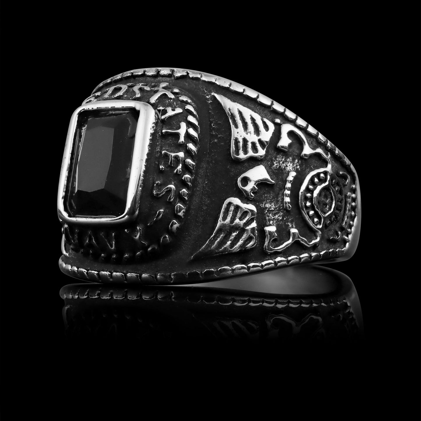 United States Military Blue Stone Women's Navy Ring