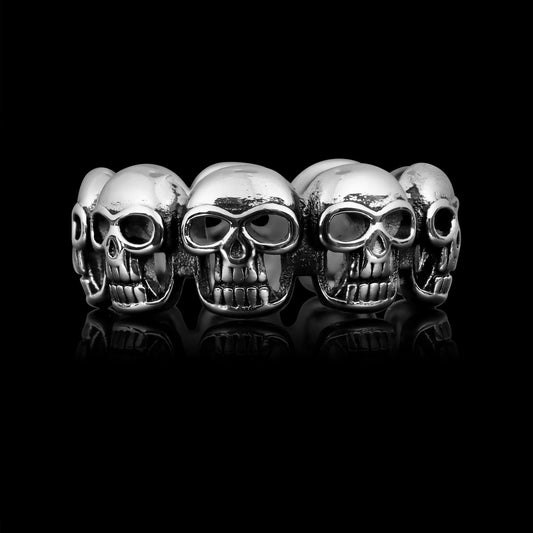 Stainless Steel Multi Skull Ring