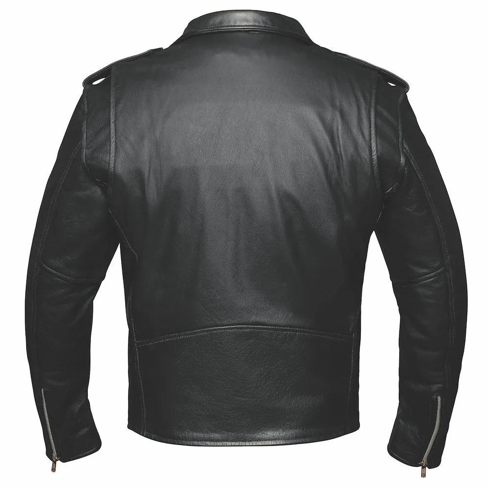 Brando - Mens Motorcycle Biker Leather Jacket