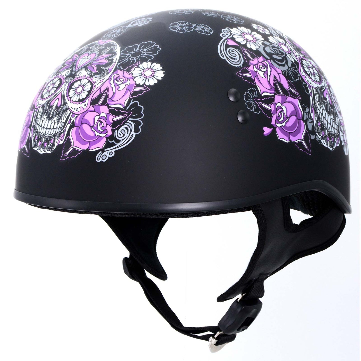 Hot Leathers HLD1031 Sugar Skull Flat Black Motorcycle DOT Approved Sk – Extreme Biker Leather