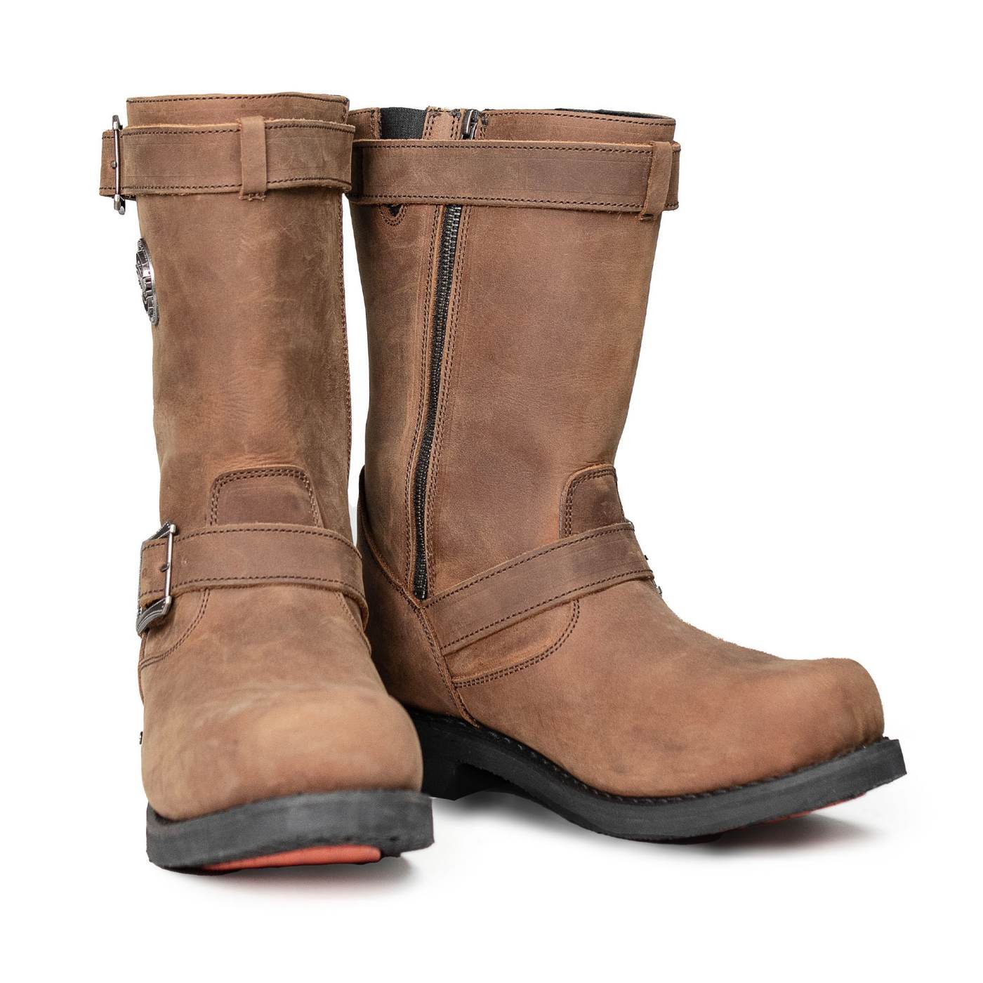 Milwaukee Leather Men's Copper Forge Brown Suede Engineer Motorcycle Boots w/ Flex Toe - MBM9059