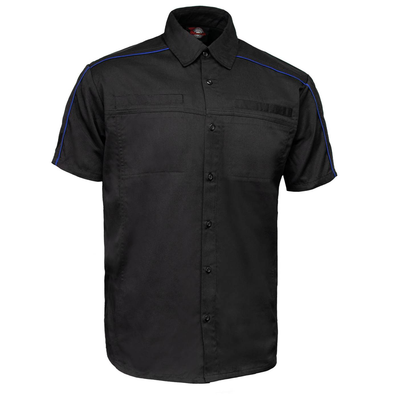 MMCC Men's Slipstream Black Royal Blue Mechanic Work Shirt - 100% Cotton w/ Microfiber Panel - MDM11692