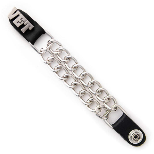 Milwaukee Leather 1-PC Vest Extender VET, Double Chrome Chains - 4-Inch - MLA1034-SINGLE