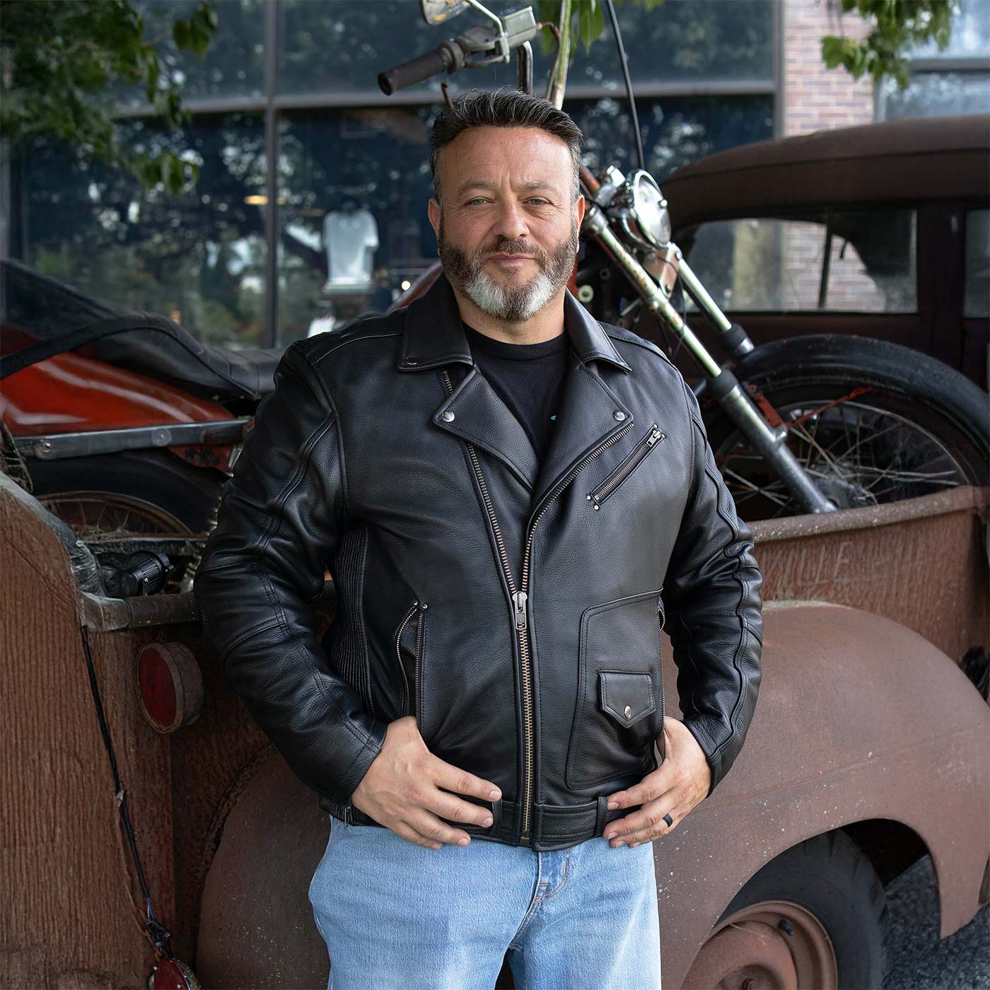 MMCC Men's Unforgiven Leather Motorcycle Jacket - MMC10008