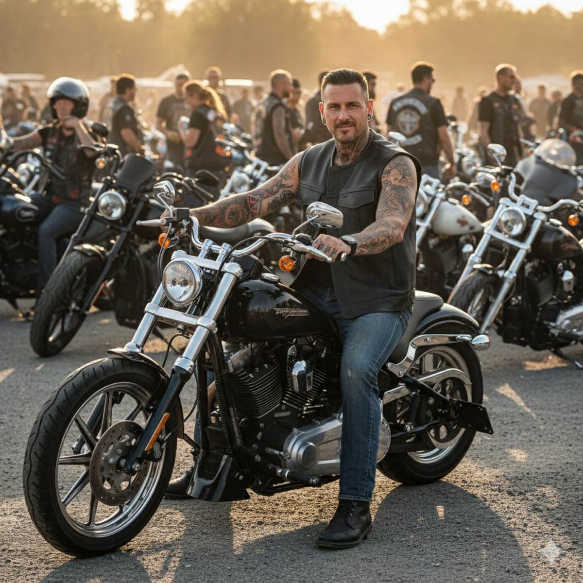 Milwaukee Motorcycle Clothing Co. Men's Low-Key Premium Black Leather Extreme Biker Leather Milwaukee Motorcycle Clothing Co. Men's Low-Key Premium Black Leather Extreme Biker Leather
