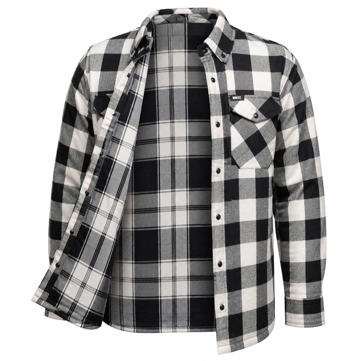 MMCC Men's 'Desperado' Reversible Flannel Shirt - 100% Cotton Snap Front Plaid w/ Chest and Hand Pockets - MNG11804