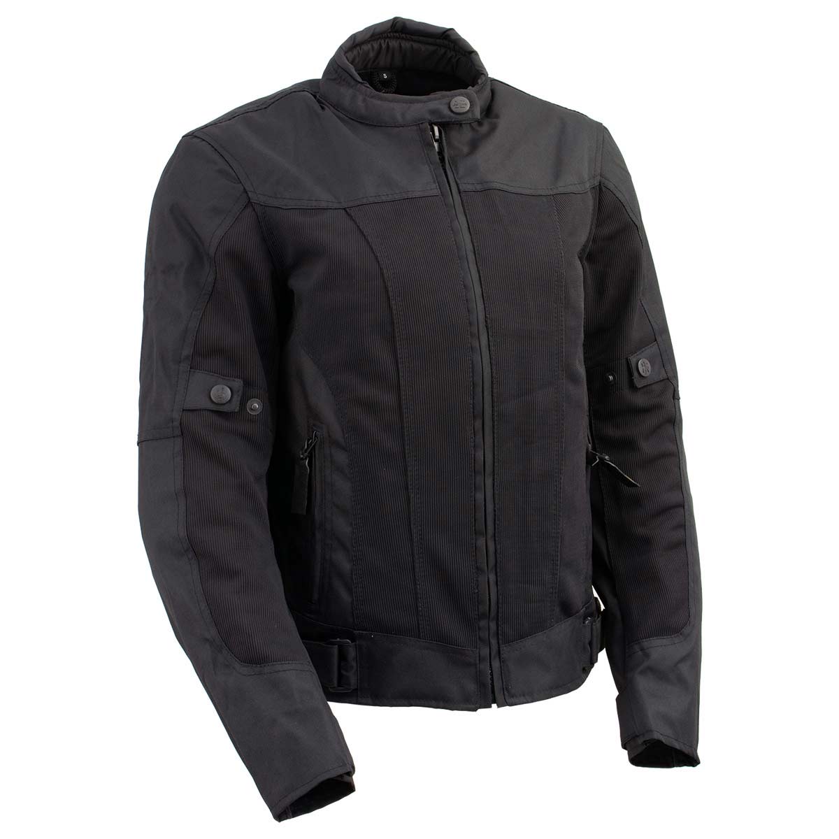 Milwaukee Leather Women's Shade Black Textile Motorcycle Jacket w/ CE Armor - MPL22706