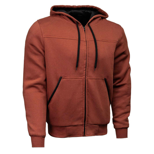 Milwaukee Leather Men's Copper Streetguard Riding Hoodie - Aramid Reinforced with CE Shoulder and Elbow Armor - MPM1771