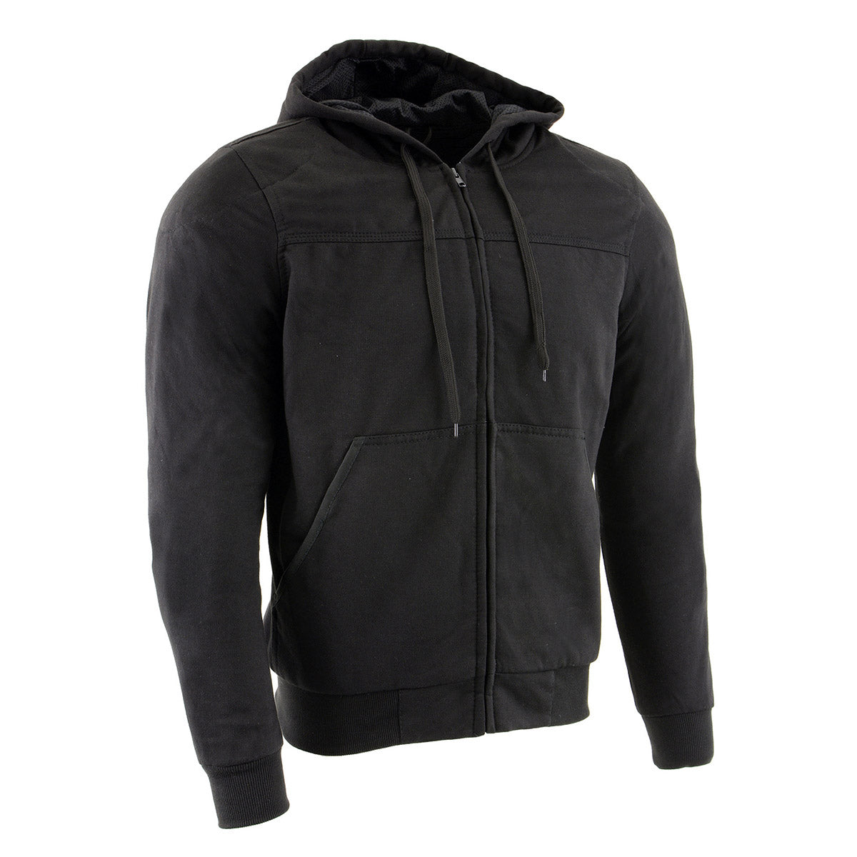 Milwaukee Leather Men's Black Streetguard Riding Hoodie - Aramid Reinforced with CE Shoulder and Elbow Armor - MPM1788