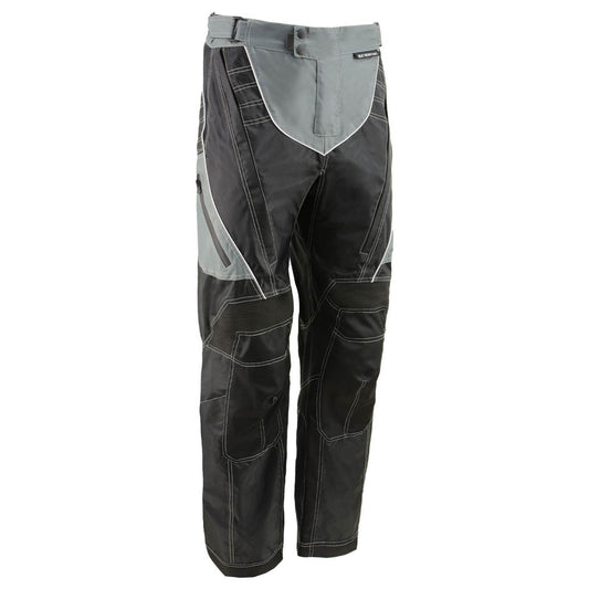 Milwaukee Leather MPM5730 Men's Black and Grey Tri-Tex Fabric Motorcycle Rider Pants w/ CE Armor Protection