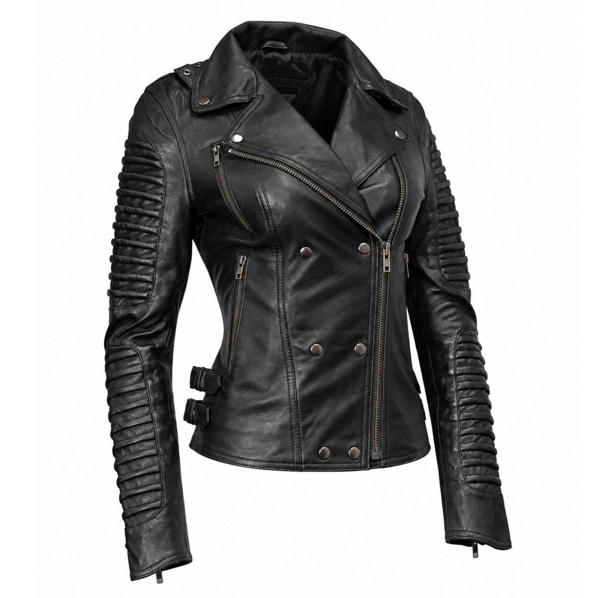 Milwaukee Leather Women's Velvet Vixen Black Naked Lambskin Moto Jacket - SFL2802