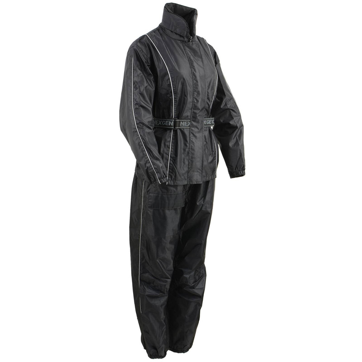 NexGen SH2215L Women's Lightweight Oxford Nylon Black Water Resistant Rain Suit
