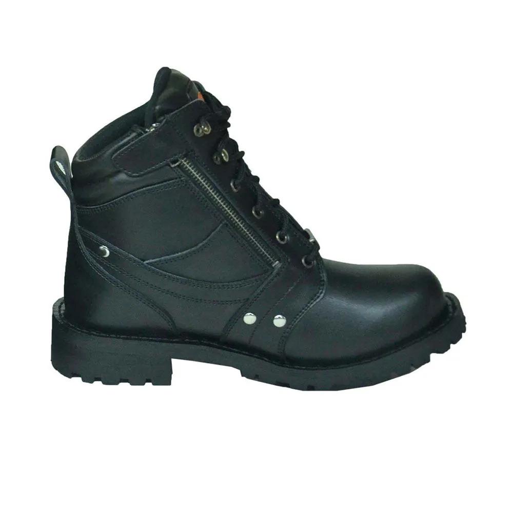 Titanstep - Mens Motorcycle Biker Leather Boots