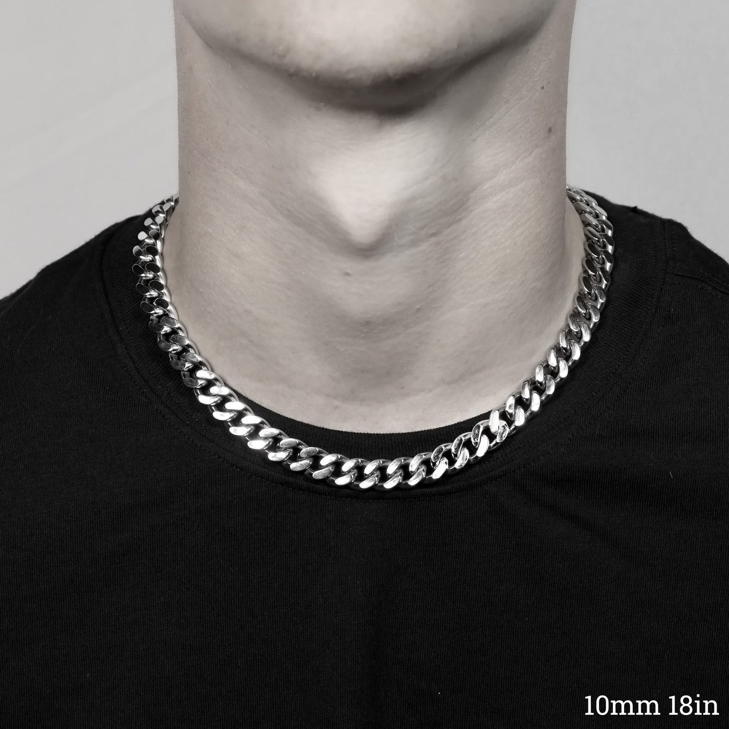 Stainless Steel Diamond Cut Curb Chain Necklace