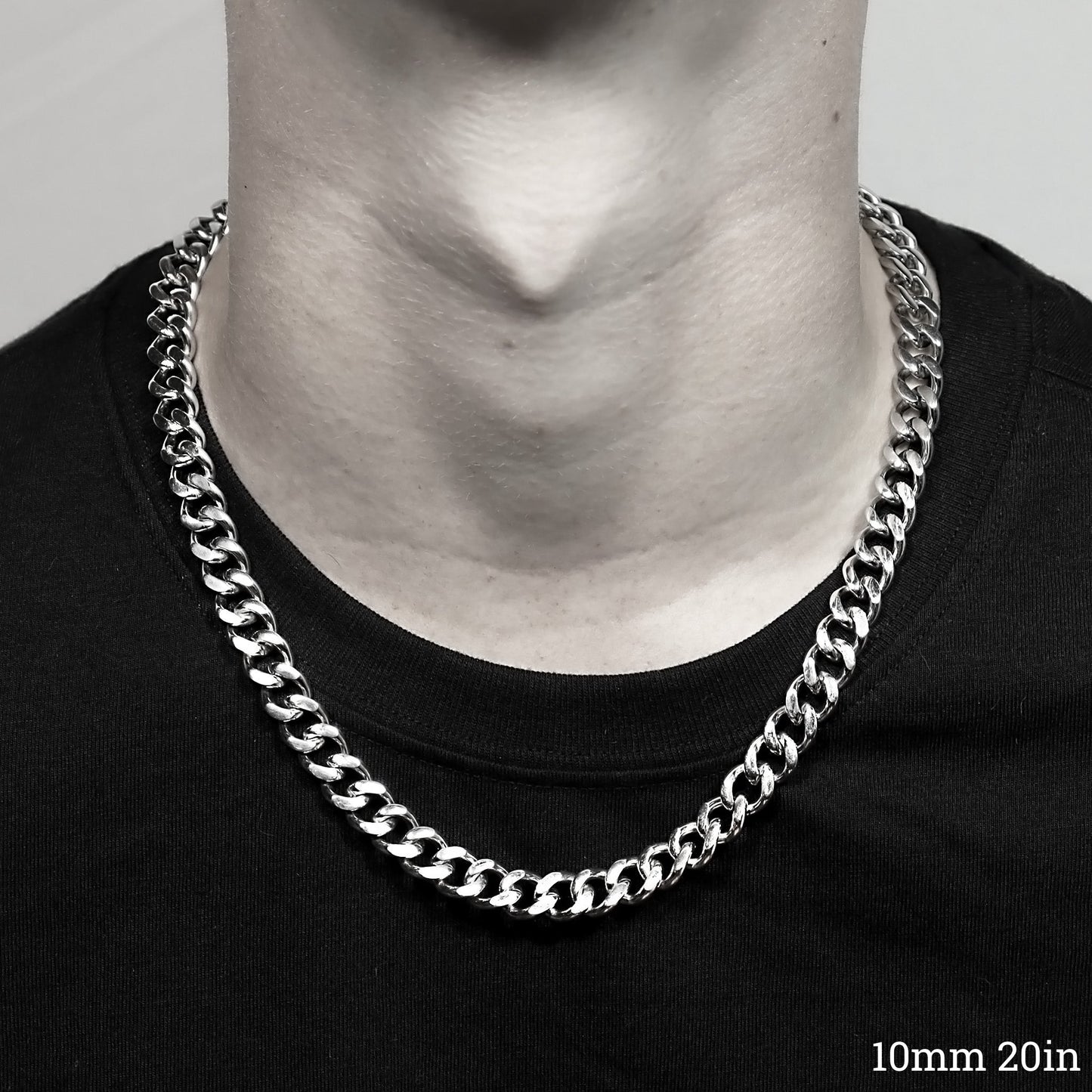 Stainless Steel Diamond Cut Curb Chain Necklace