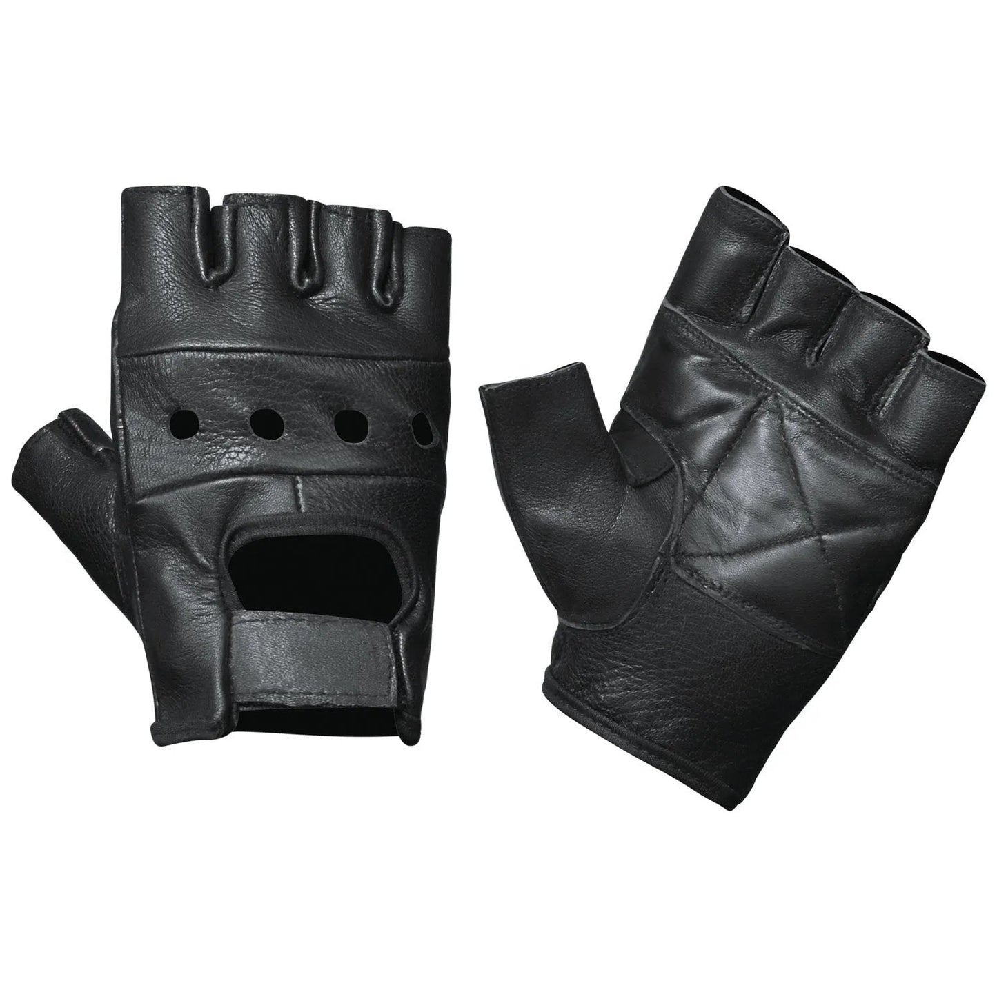 Men’s Street Ride Fingerless Leather Gloves